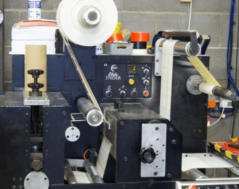 370 DSR label converting machine in action at A4 Laser Labels Limited