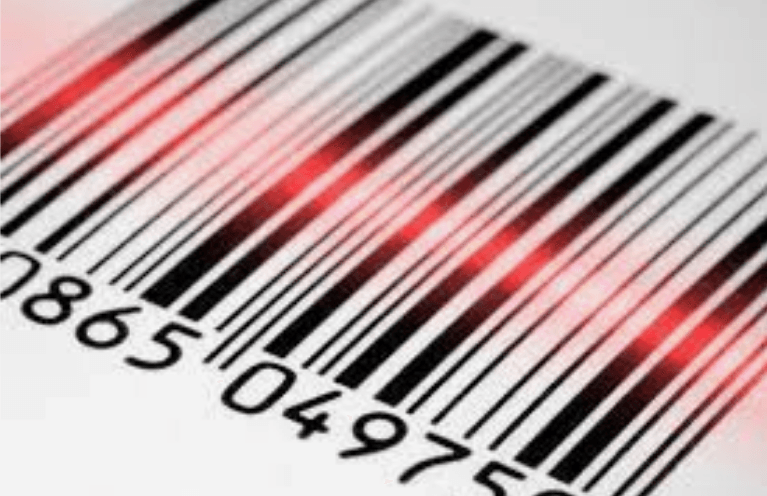 Barcode labels with black stripes and numbering