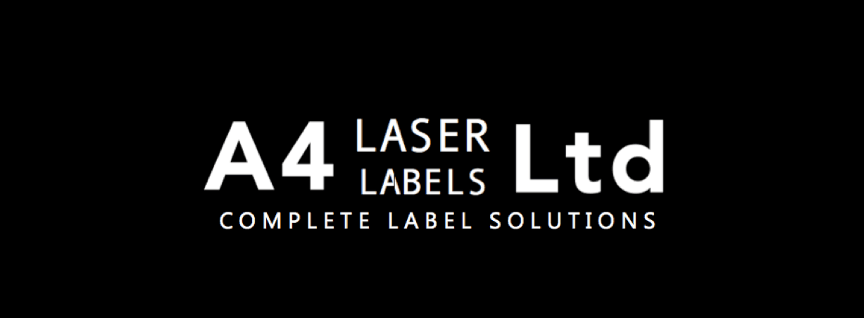 A4 Laser Labels Logo White on Black